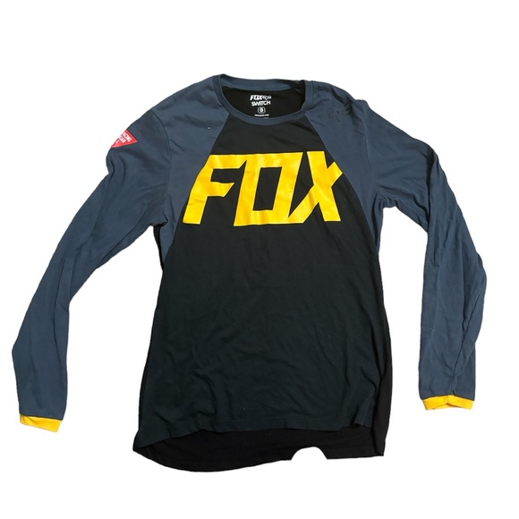 Fox Other - FOX Factory Long Sleeve Active Shirt Black,Blue&Yellow Size Small